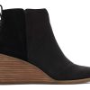 TOMS Heels & Wedges | Clare Leather Wedge Boot Black