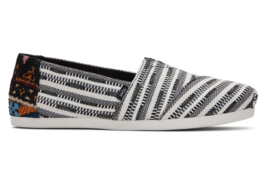 TOMS Slip Ons | Alpargata Black Striped Global Woven Black Multi