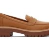 TOMS Platforms | Cara Leather Loafer Tan