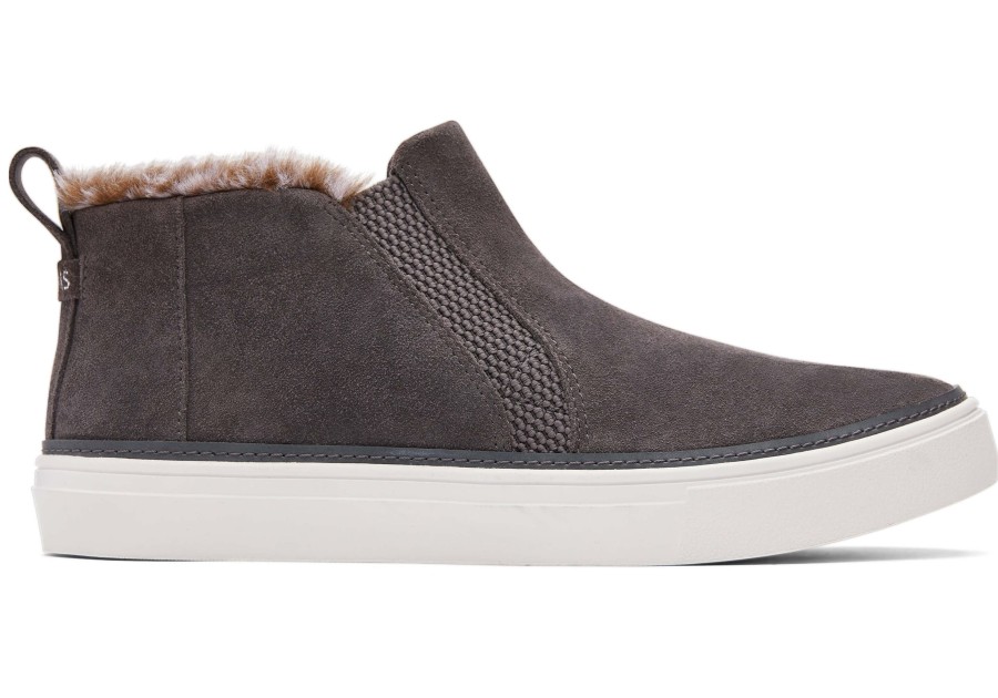 TOMS Sneakers | Bryce Grey Suede Faux Fur Slip On Sneaker|Bryce Grey Suede Faux Fur Slip On Sneaker Pavement Grey