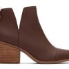 TOMS Heels & Wedges | Everly Leather Cutout Heeled Boot Chestnut