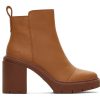 TOMS Platforms | Rya Leather Heeled Boot Tan