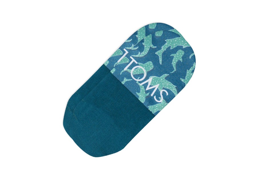 TOMS Socks | Ultimate No Show Socks Starry Whale Sharks Green