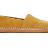 TOMS Slip Ons | Alpargata Gold Suede Leather Wrap Amber Gold Suede