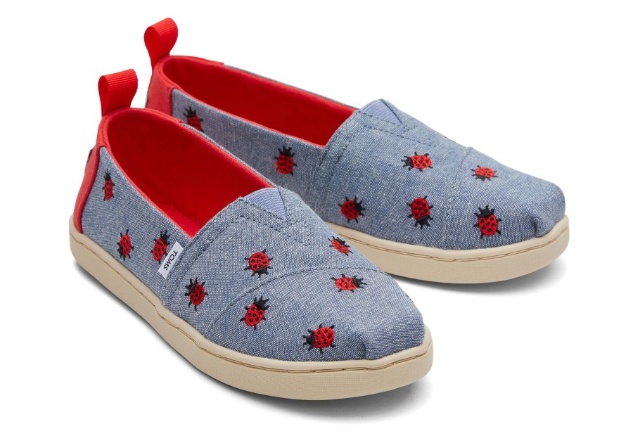 TOMS | Youth Alpargata Lucky Ladybugs Chambray