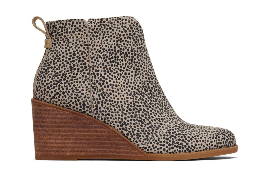 TOMS Heels & Wedges | Clare Mini Cheetah Suede Wedge Boot|Clare Mini Cheetah Suede Wedge Boot Macadamia