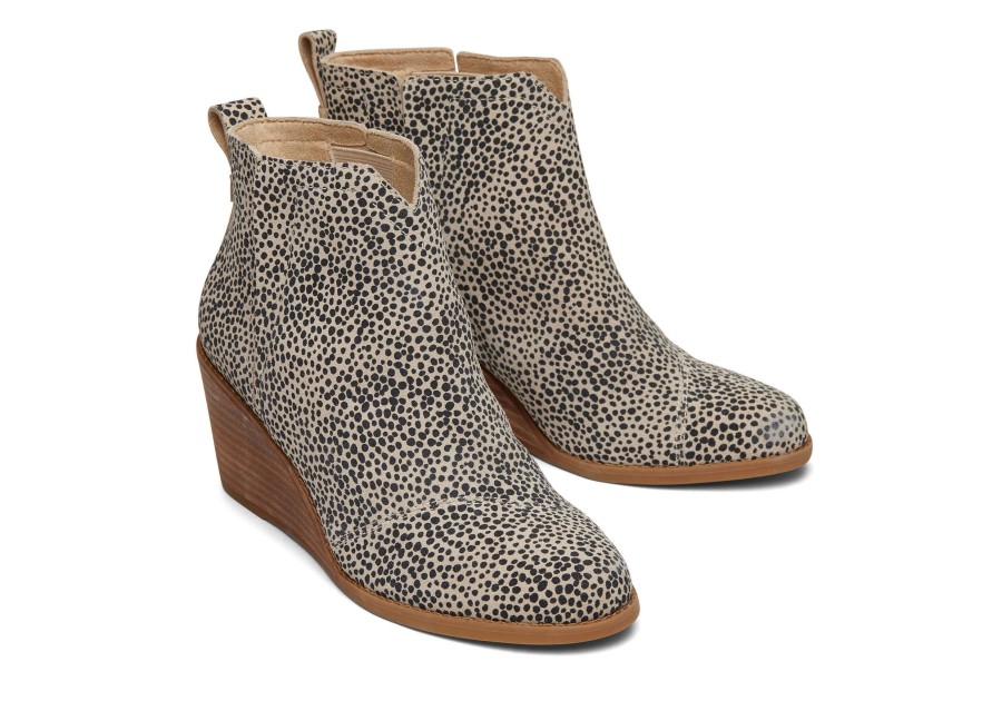 TOMS Heels & Wedges | Clare Mini Cheetah Suede Wedge Boot|Clare Mini Cheetah Suede Wedge Boot Macadamia