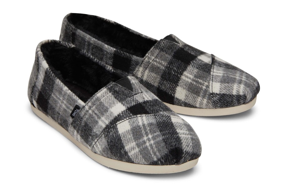 TOMS Alpargatas | Alpargata Grey Plaid With Faux Fur Plaid Grey