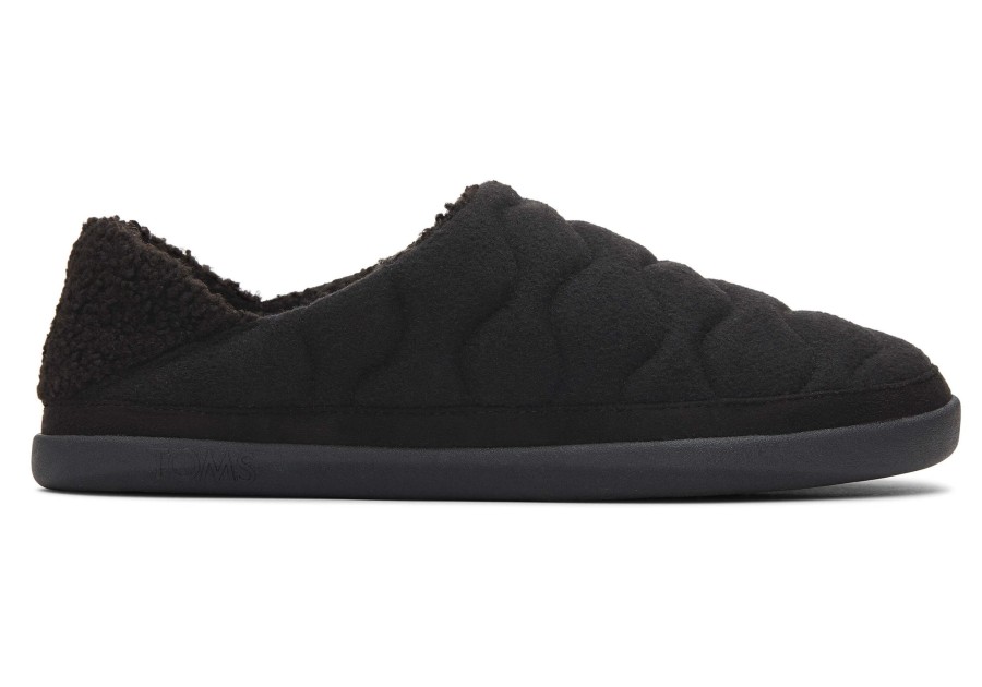 TOMS Slippers | Ezra Black Quilted Convertible Slipper|Ezra Black Quilted Convertible Slipper Black Quilted Felt