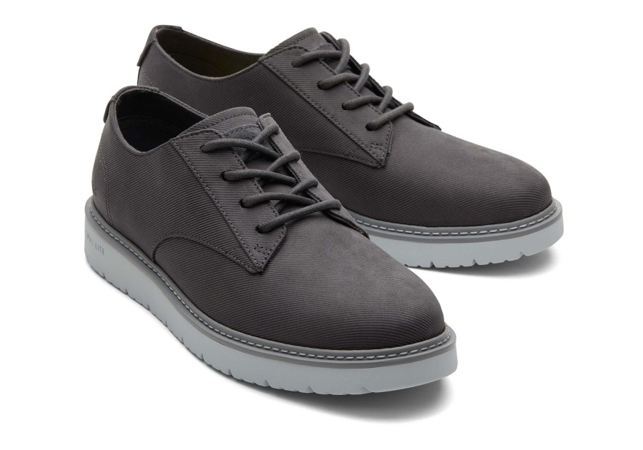 TOMS Dress Casuals | Navi Trvl Lite Grey Waxed Canvas Dress Shoe Forged Iron