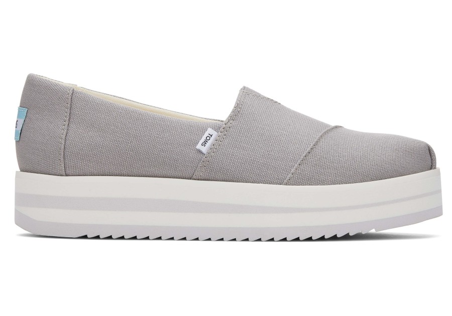 TOMS Slip Ons | Alpargata Grey Midform Espadrille|Alpargata Grey Midform Espadrille Drizzle Grey