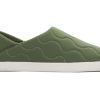 TOMS Slippers | Ezra Green Quilted Cotton Convertible Slipper|Ezra Green Quilted Cotton Convertible Slipper Bronze Green