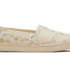 TOMS | Youth Alpargata Gold Foil Floral Blooms Natural Gold Foil