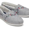 TOMS Alpargatas | Alpargata Tree Light Embroidery With Faux Fur|Alpargata Tree Light Embroidery With Faux Fur Embroidered Grey