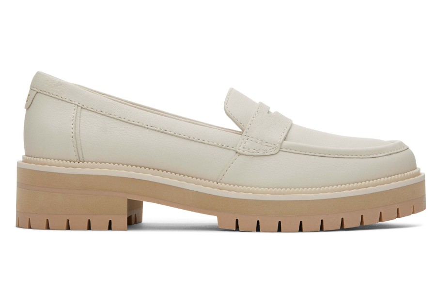 TOMS Platforms | Cara Leather Loafer Light Sand