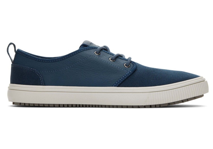 TOMS Sneakers | Carlo Terrain Blue Leather Water Resistant Sneaker Water Resistant Dark Indigo