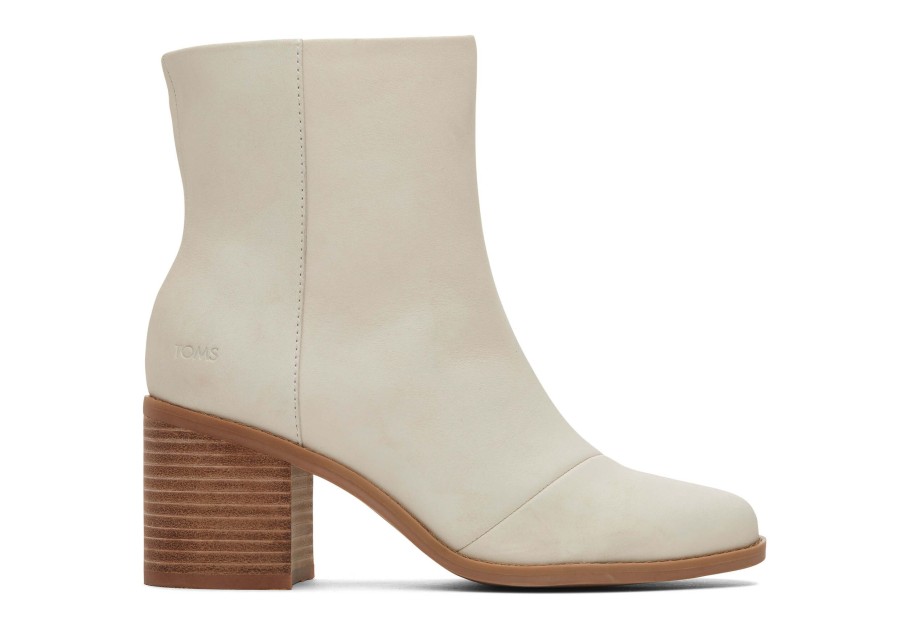 TOMS Heels & Wedges | Evelyn Light Sand Leather Heeled Boot|Evelyn Light Sand Leather Heeled Boot Leather Light Sand