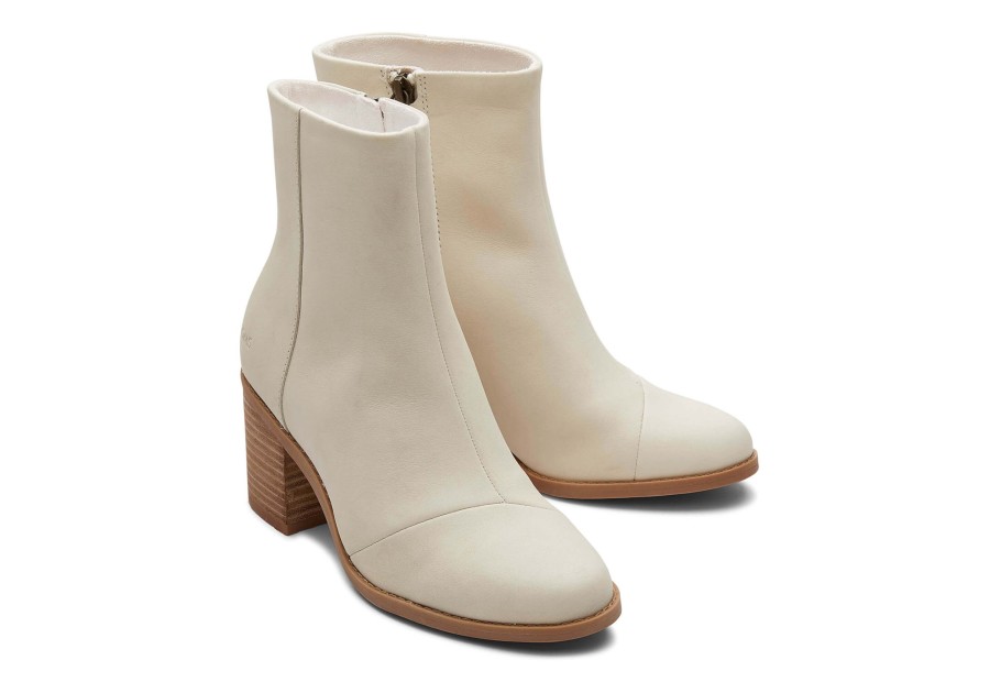 TOMS Heels & Wedges | Evelyn Light Sand Leather Heeled Boot|Evelyn Light Sand Leather Heeled Boot Leather Light Sand