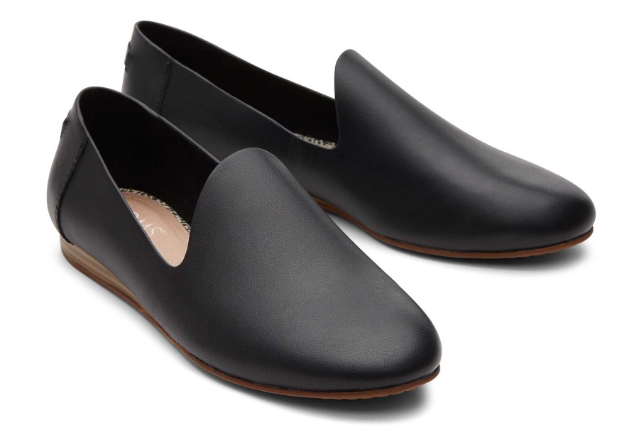 TOMS Flats | Darcy Leather Flat Black