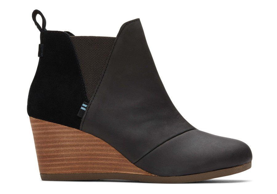 TOMS Boots & Booties | Kelsey Wedge Bootie Black Leather