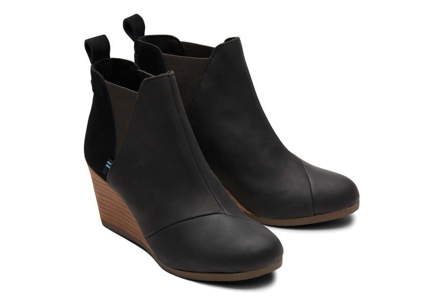 TOMS Boots & Booties | Kelsey Wedge Bootie Black Leather