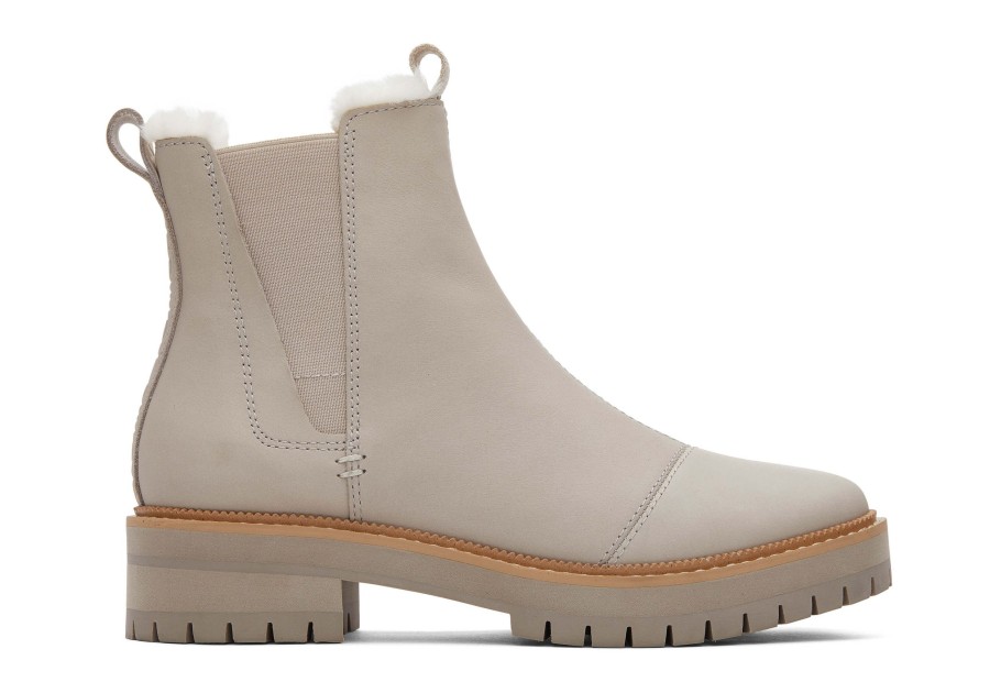 TOMS Boots & Booties | Dakota Pebble Grey Water Resistant Leather Boot Water Resistant Pebble Grey