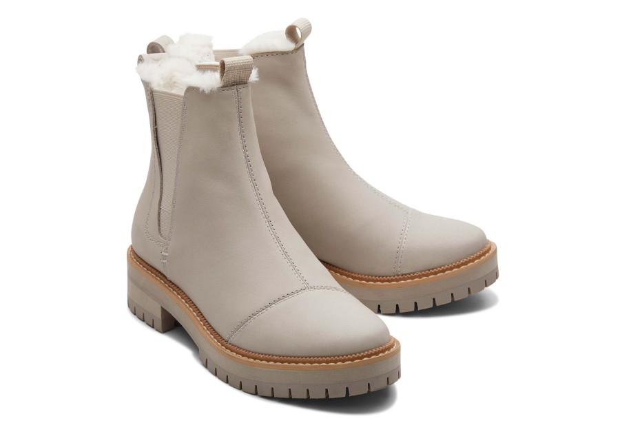 TOMS Boots & Booties | Dakota Pebble Grey Water Resistant Leather Boot Water Resistant Pebble Grey