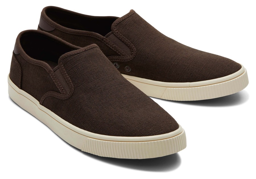 TOMS Sneakers | Baja Heritage Canvas Slip On Sneaker Dark Brown