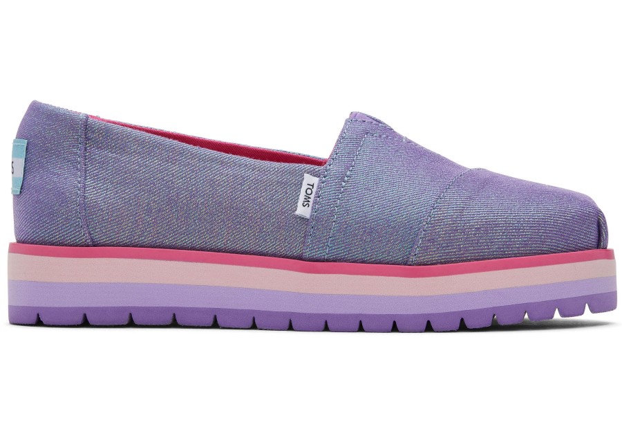 TOMS | Youth Alp Platform Purple Glimmer Kids Shoe Passionflower Glimmer