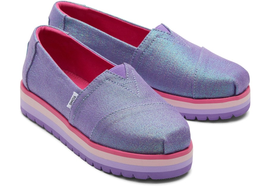 TOMS | Youth Alp Platform Purple Glimmer Kids Shoe Passionflower Glimmer