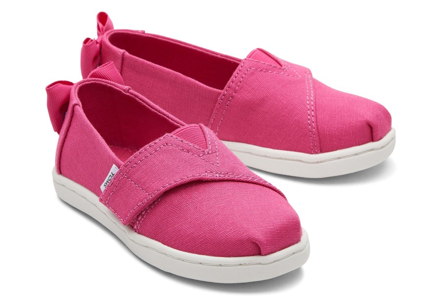 TOMS | Tiny Alpargata Pink Bow Toddler Shoe Fuchsia