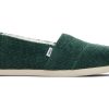 TOMS Alpargatas | Alpargata Green Chenille With Faux Fur Chenille Forest Green