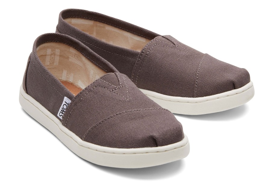 TOMS | Youth Alpargata Grey Canvas Kids Shoe Ash