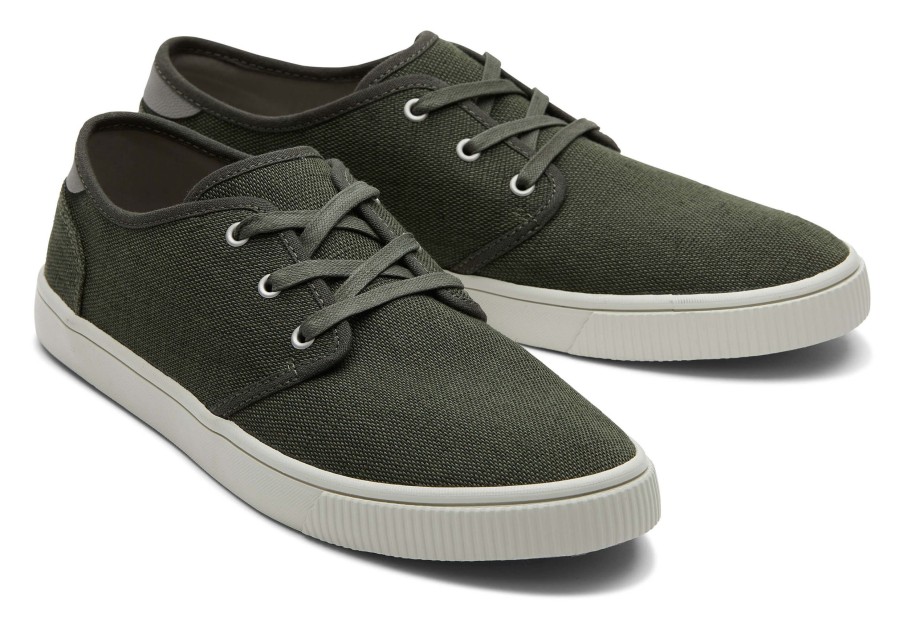 TOMS Sneakers | Carlo Green Heritage Canvas Lace-Up Sneaker Forest Green