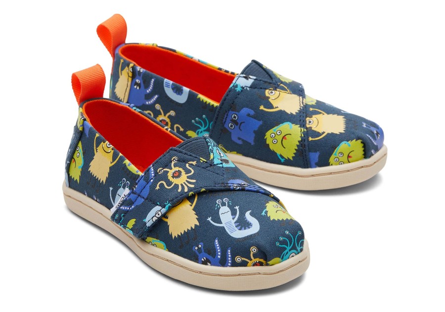 TOMS | Tiny Alpargata Blue Monsters Toddler Shoe Indigo Glow