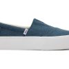 TOMS Sneakers | Fenix Platform Blue Canvas Slip On Sneaker Dark Indigo