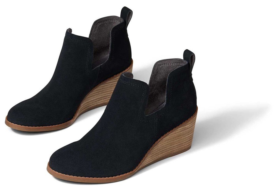 TOMS Dress Casual | Kallie Suede Wedge Boot|Kallie Suede Wedge Boot Black