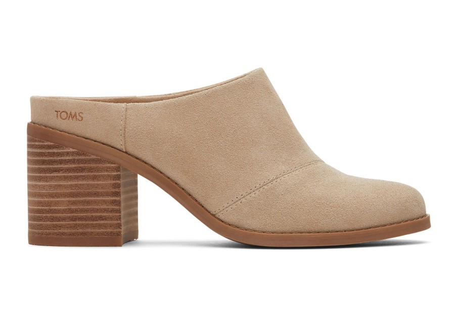 TOMS Heels & Wedges | Evelyn Suede Mule Oatmeal