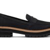 TOMS Platforms | Cara Black Leather Loafer Black/Black