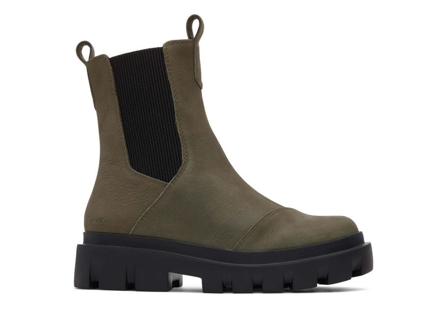 TOMS Boots & Booties | Rowan Olive Water Resistant Leather Boot|Rowan Olive Water Resistant Leather Boot Water Resistant Olive