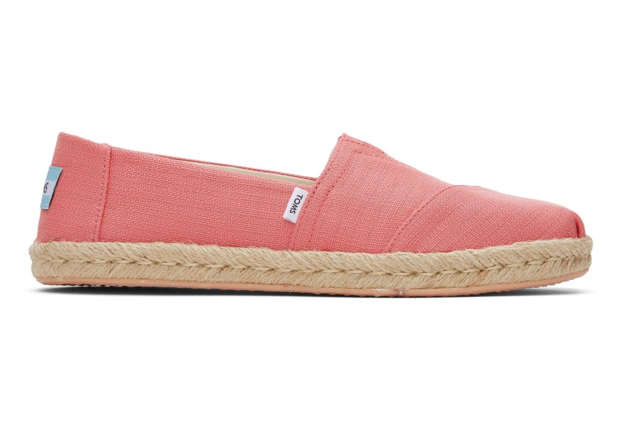 TOMS Espadrilles | Alpargata Rope Espadrille Peach Textured Woven