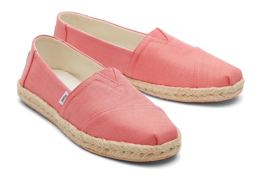 TOMS Espadrilles | Alpargata Rope Espadrille Peach Textured Woven