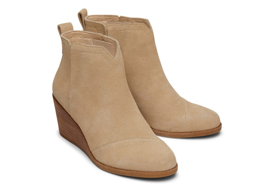 TOMS Heels & Wedges | Clare Suede Wedge Boot|Clare Suede Wedge Boot Oatmeal