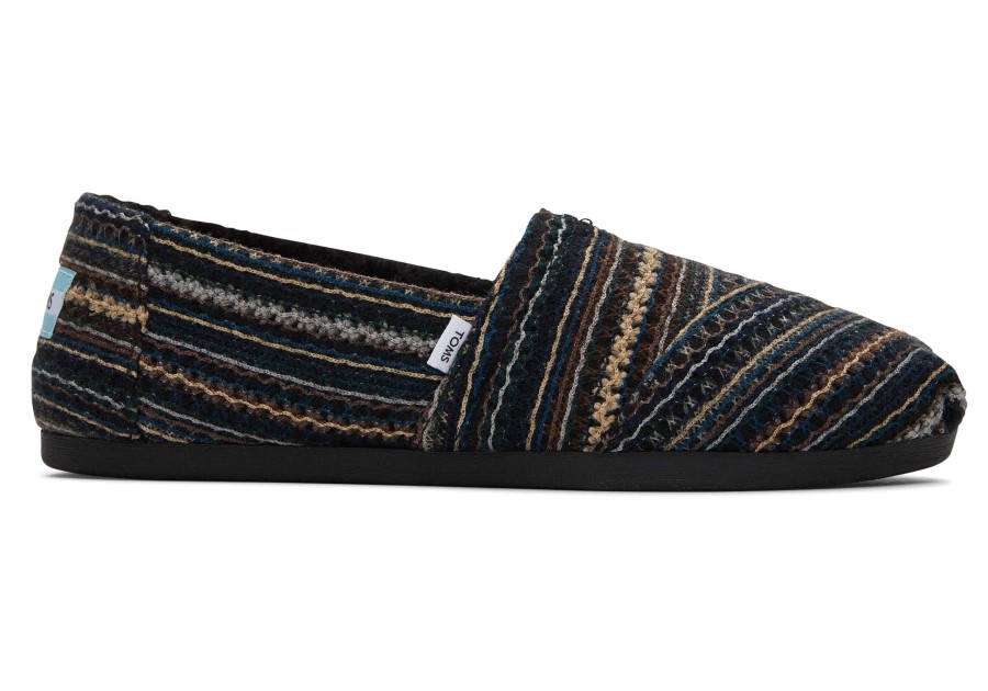 TOMS Slip Ons | Alpargata Black Embroidered With Faux Fur Embroidered Black