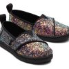 TOMS | Tiny Alpargata Black Glitter Toddler Shoe Black Chunky Glitter