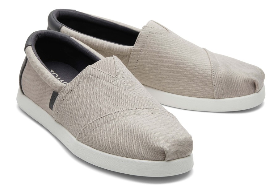 TOMS Slip Ons | Alp Fwd Grey Canvas Synthetic Trim Pebble Grey