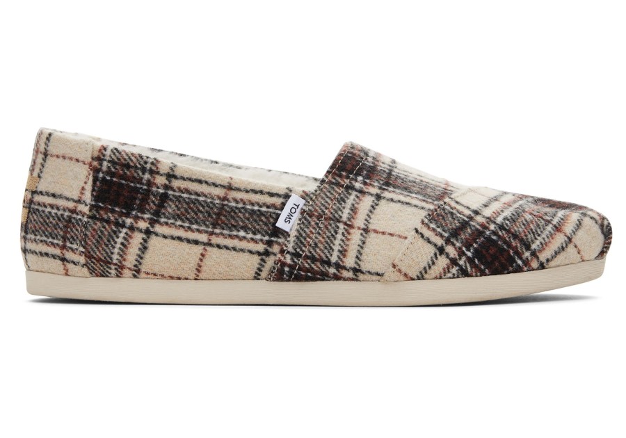 TOMS Alpargatas | Alpargata Natural Plaid With Faux Fur Plaid Biscotti