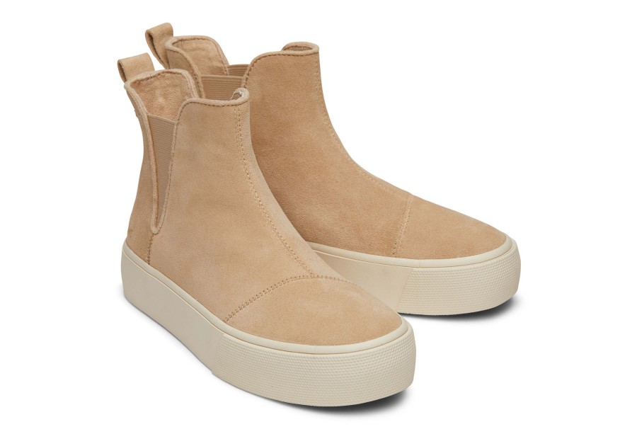 TOMS Sneakers | Fenix Platform Chelsea Suede Sneaker Oatmeal