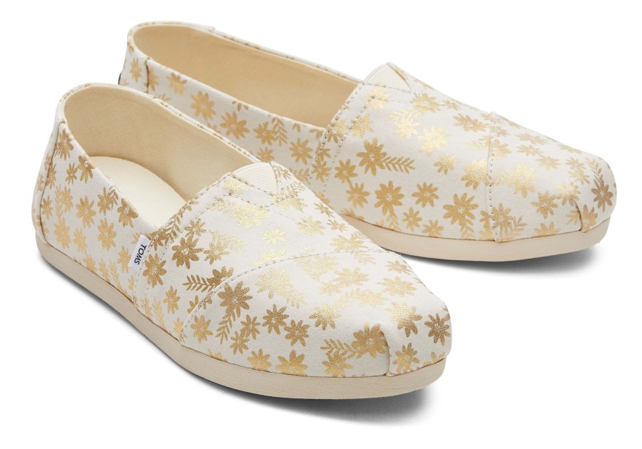 TOMS Alpargatas | Alpargata Floral Blooms|Alpargata Floral Blooms Gold Foil