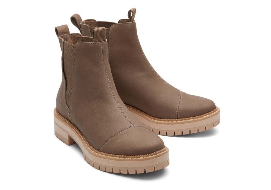 TOMS Boots & Booties | Dakota Water Resistant Leather Boot Taupe